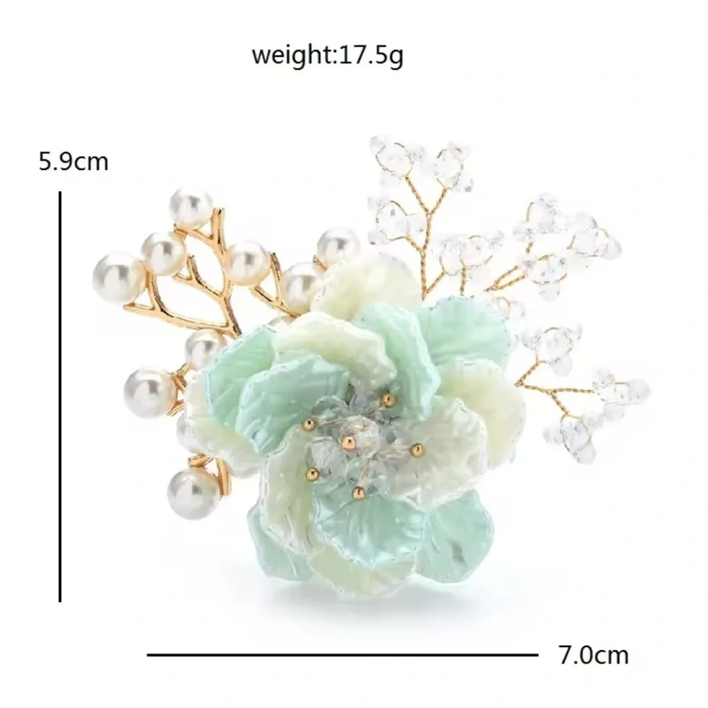 Elegant White Floral Pearl Brooch